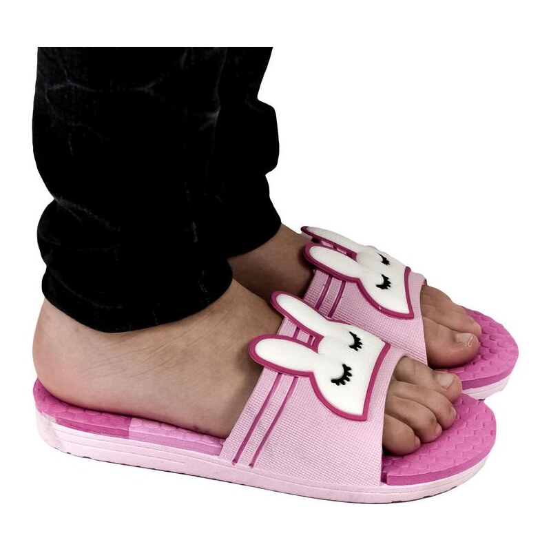 JOHN-C Detské ružové šľapky REBI 21227769