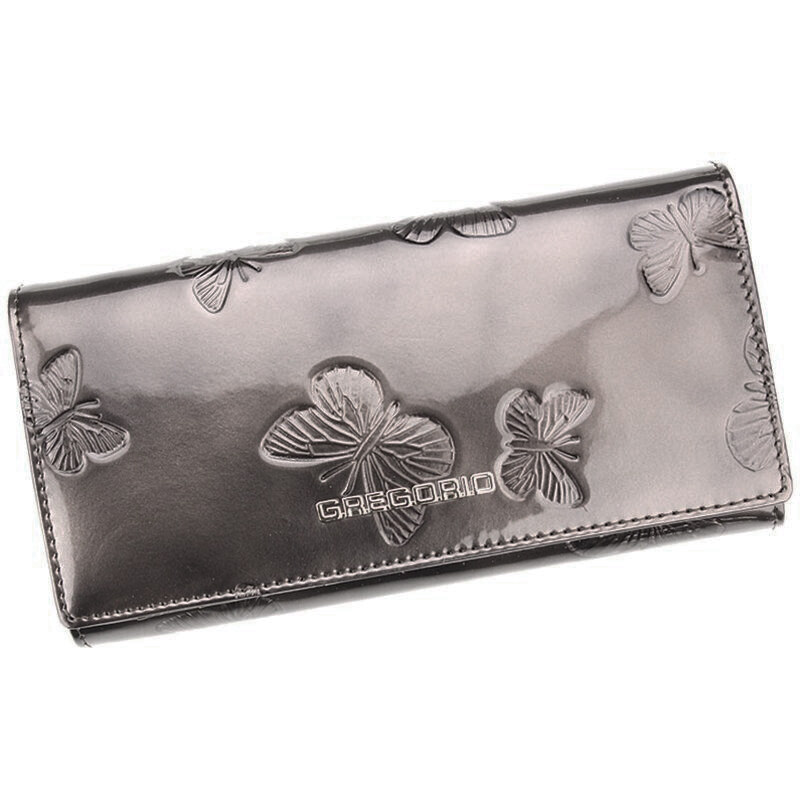 Gregorio Kožená šedá dámska peňaženka s motýľmi v darčekovej krabičke