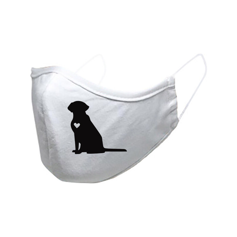 T-ričko Labrador - srdce, ochranné rúško 3-vrstvové s gumou 21243743