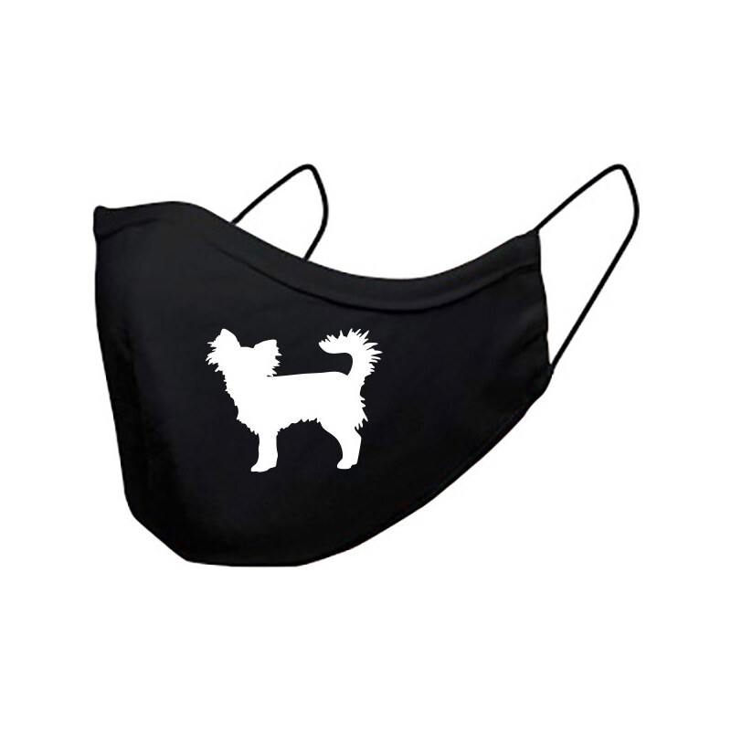 T-ričko Čivava dlhosrstá, ochranné rúško 3-vrstvové s gumou 21243739