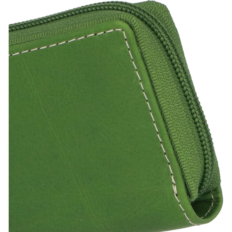 Hladké kožené puzdro na kreditné karty zelené - Tomas Veeze zelená