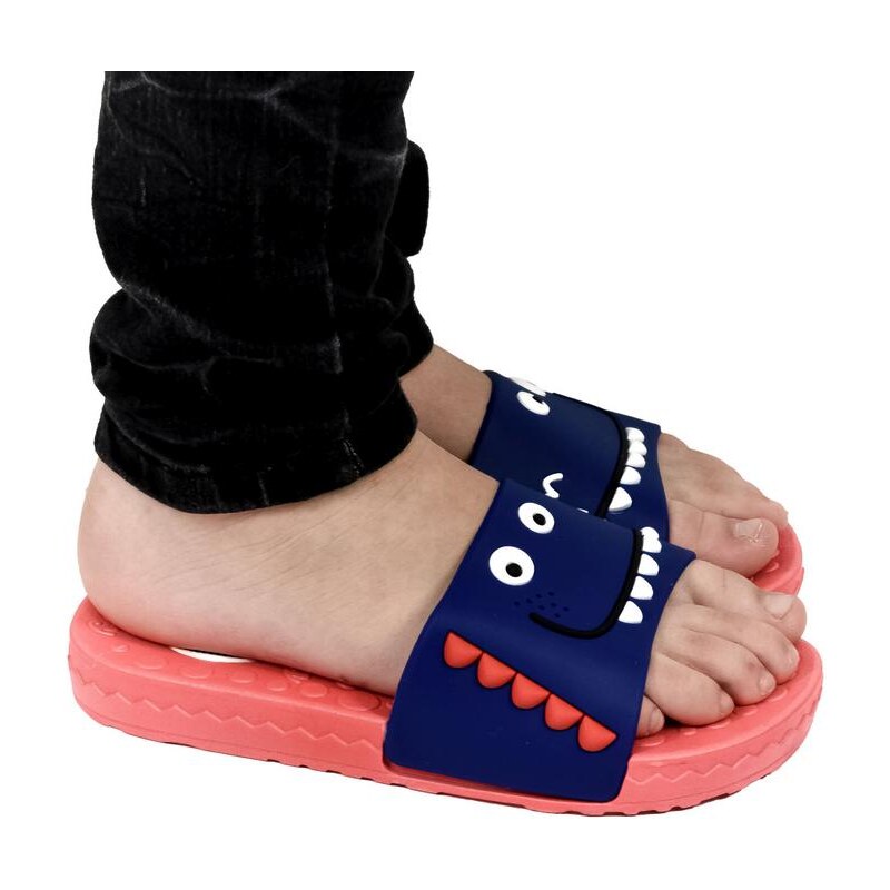 JOHN-C Detské tmavo-modré šľapky CROCO 21252058