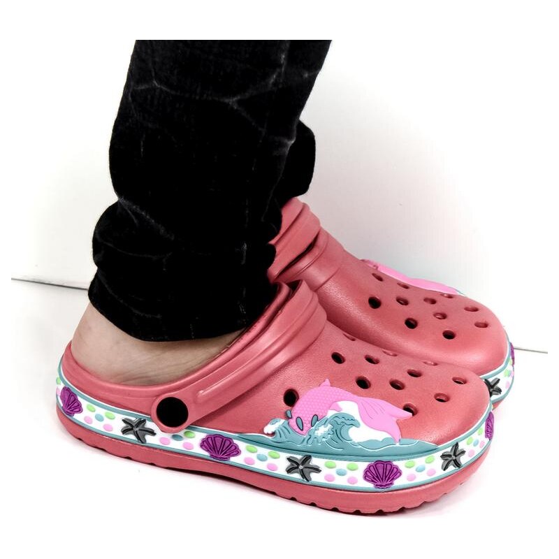 JOHN-C Detské oranžovo-ružové crocsy SEA 21252066