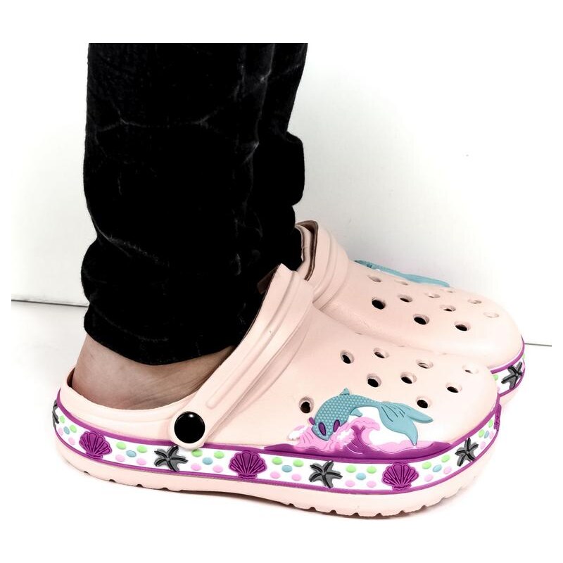 JOHN-C Detské svetlo-ružové crocsy SEA 21252067