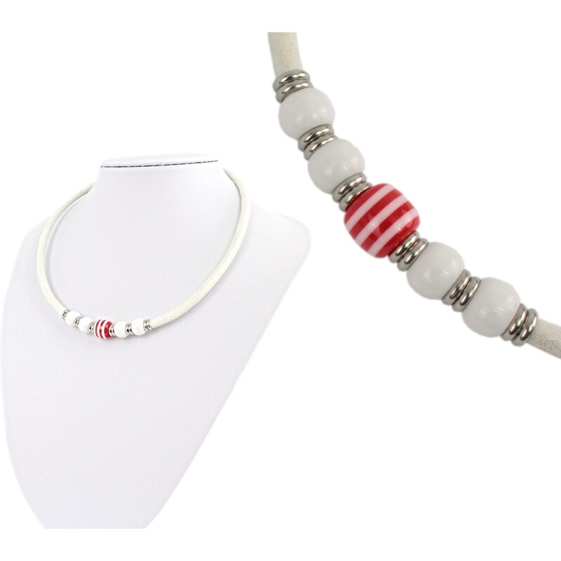 CITY STORM Náhrdelník bielo červený 66888879