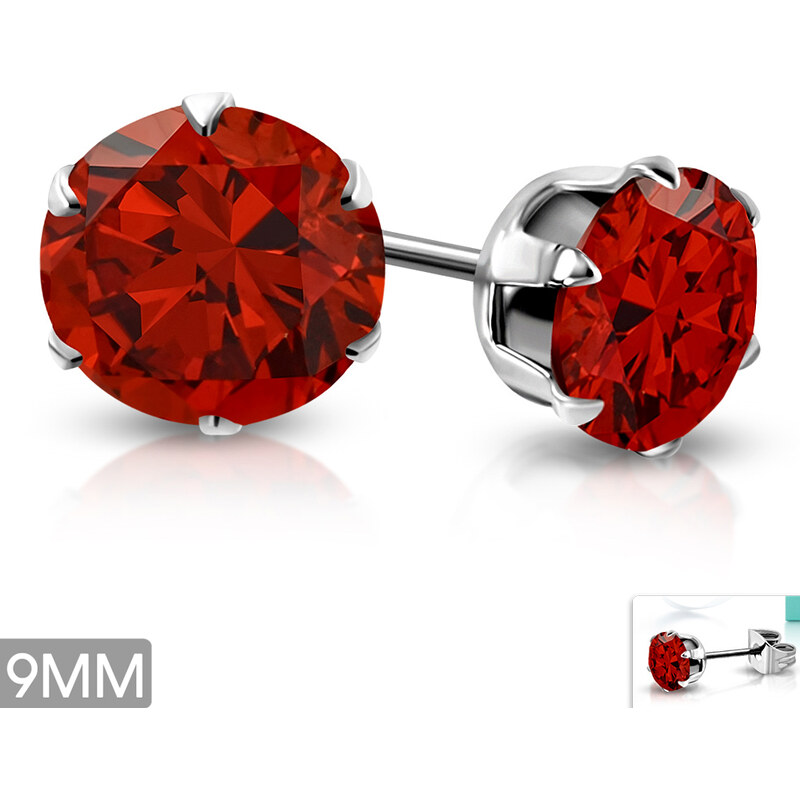 CITY STORM Napichovacie náušnice z chirurgickej ocele s červeným 66853606