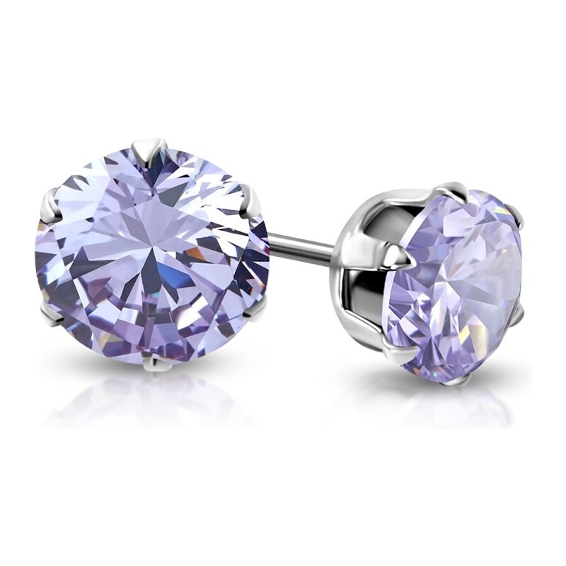 CITY STORM Napichovacie náušnice z chirurgickej ocele s bledo fialovým 66853605