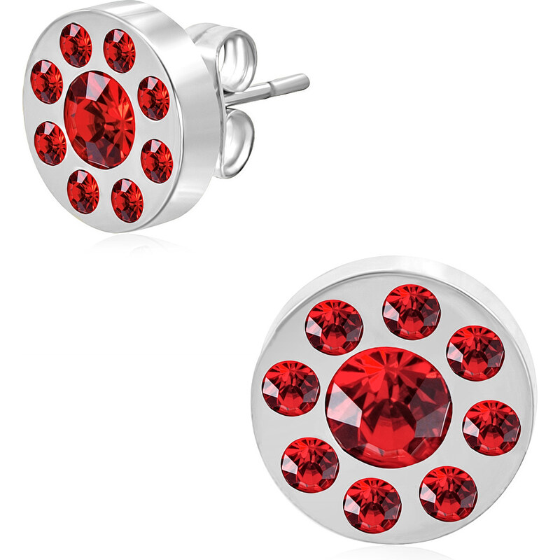 CITY STORM Náušnice oceľové červené 66853631