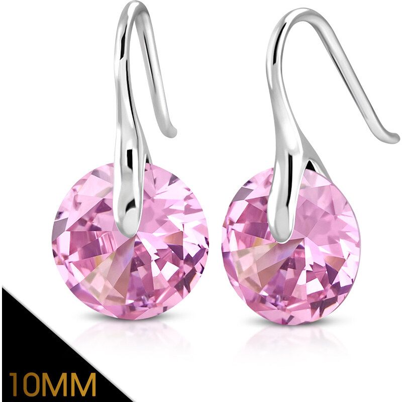 CITY STORM Náušnice z chirurgickej ocele - ružový zirkón 66853698