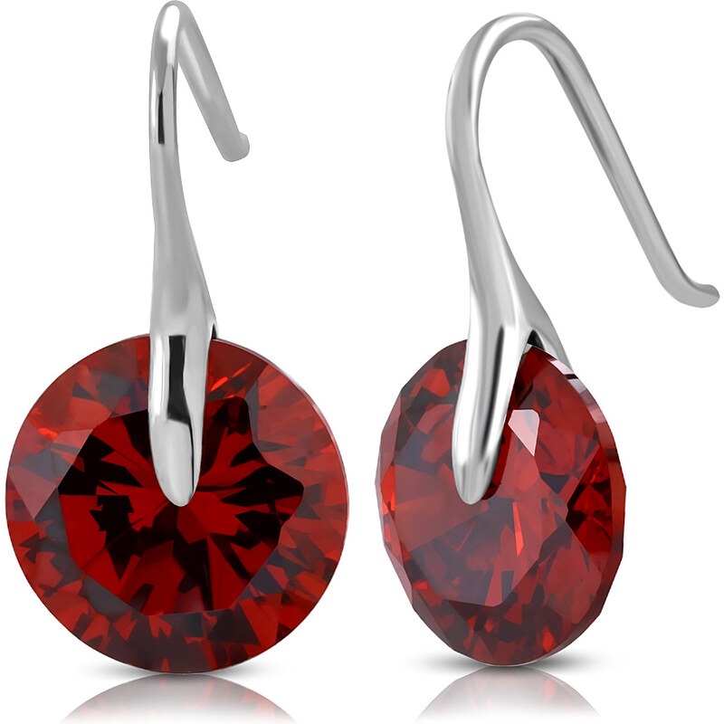 CITY STORM Náušnice z chirurgickej ocele - červený zirkón 66853696