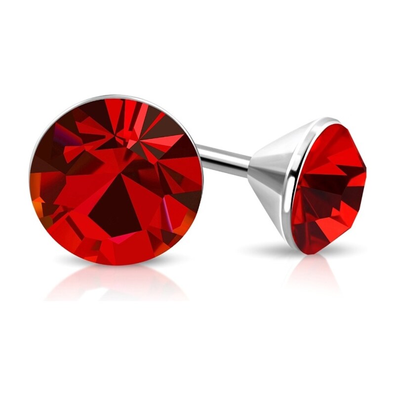 CITY STORM Náušnice z chirurgickej ocele s brúseným červeným očkom - 66853742