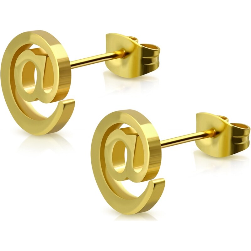 CITY STORM Náušnice z chirurgickej ocele v tvare 0.3 - zlaté 66853773