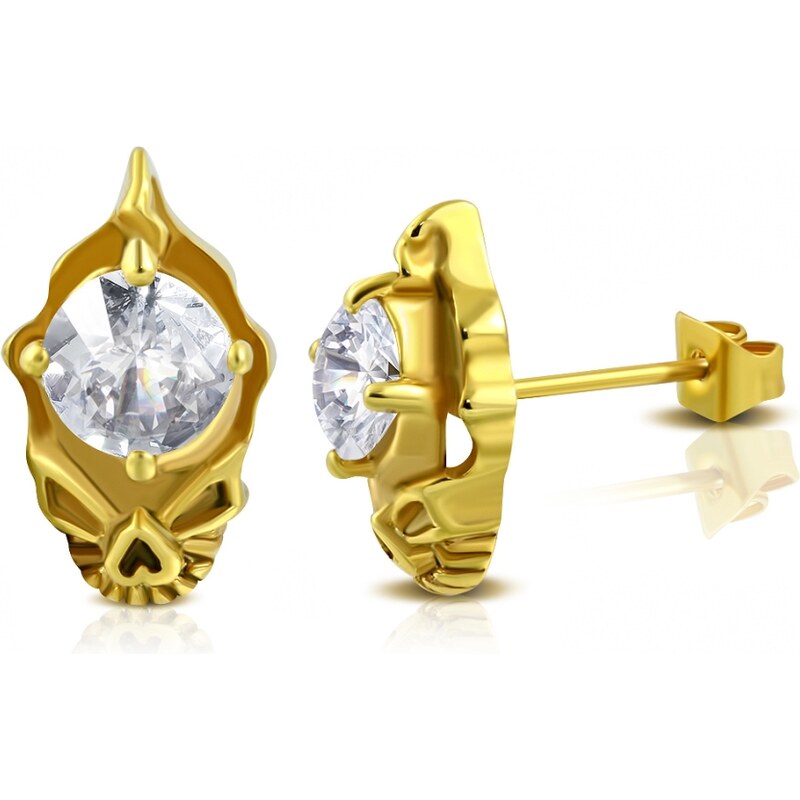 CITY STORM Náušnice z chirurgickej ocele v tvare lebky s osadeným 66853774