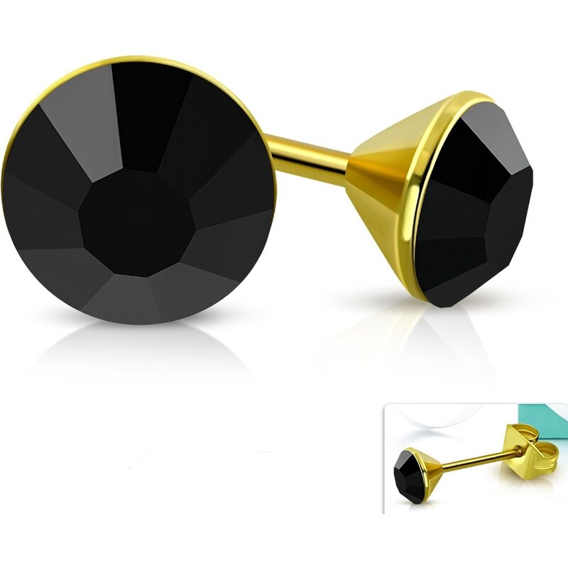 CITY STORM Náušnice s čiernym očkom v zlatej farbe - Dubaii 66853661