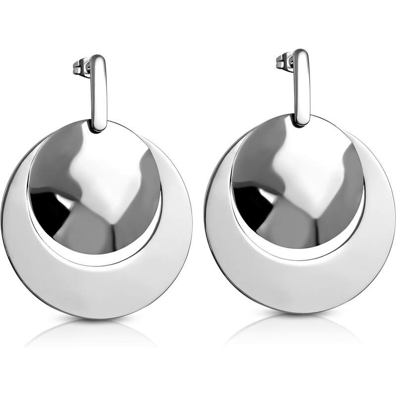 CITY STORM Náušnice visiace výrazné kruhy z chirurgickej ocele - 66853691