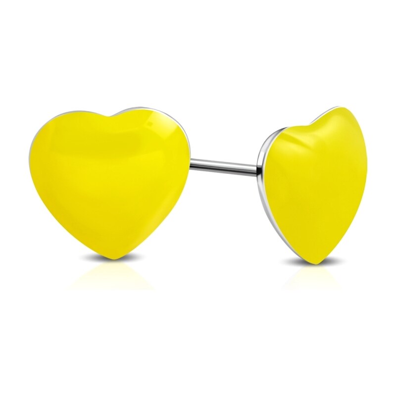 CITY STORM Náušnice srdiečka z chirurgickej ocele Summer Love - žlté 66853681