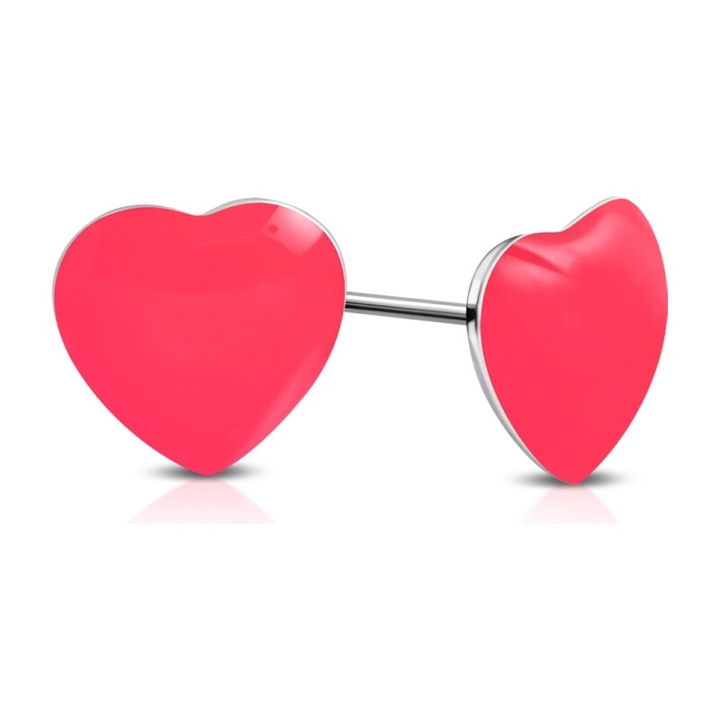 CITY STORM Náušnice srdiečka z chirurgickej ocele Summer Love - ružové 66853679