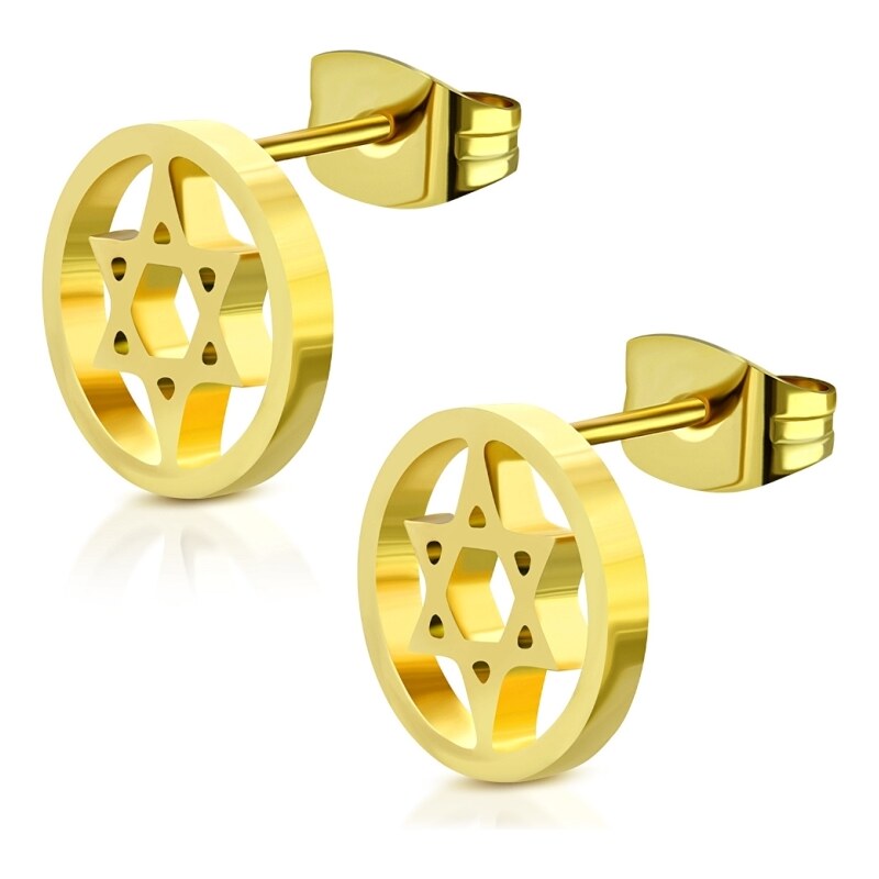 CITY STORM Náušnice z chirurgickej ocele v zlatej farbe Dávidova 66853778