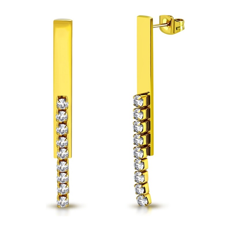 CITY STORM Náušnice z chirurgickej ocele s očkami v zlatej farbe 66853745