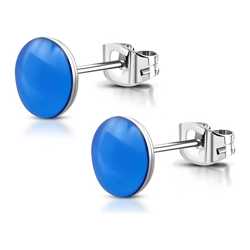 CITY STORM Náušnice z chirurgickej ocele okrúhle - modré 66853729