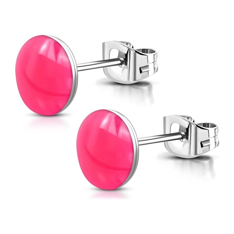 CITY STORM Náušnice z chirurgickej ocele okrúhle - ružové 66853732