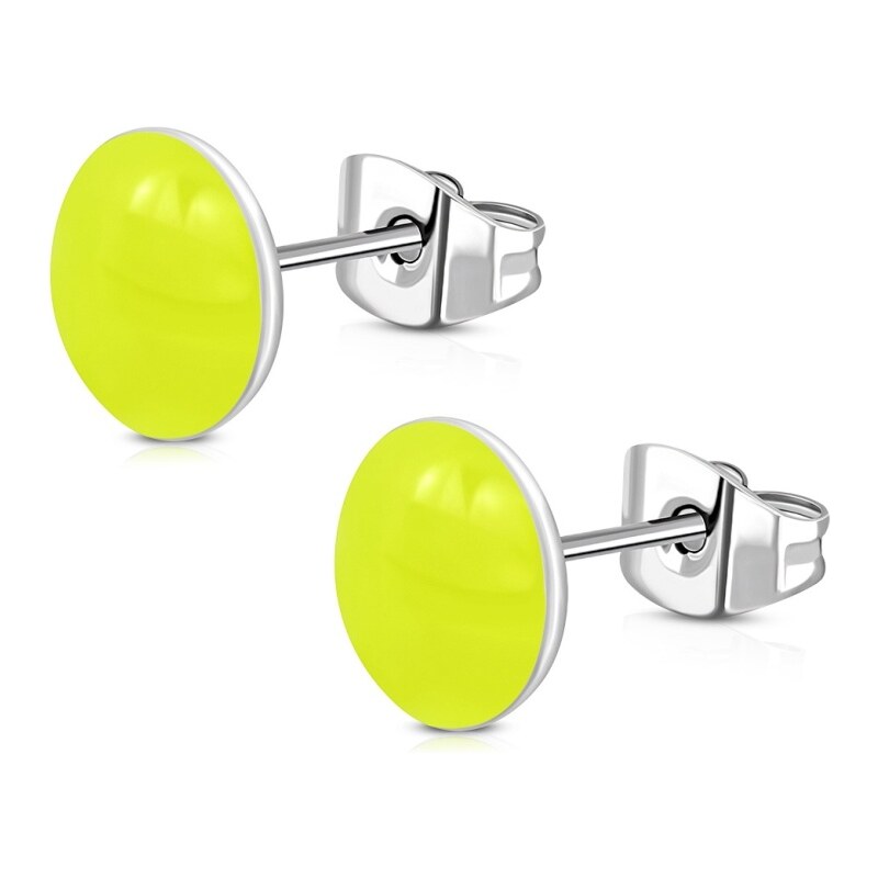 CITY STORM Náušnice z chirurgickej ocele okrúhle - žlté 66853738