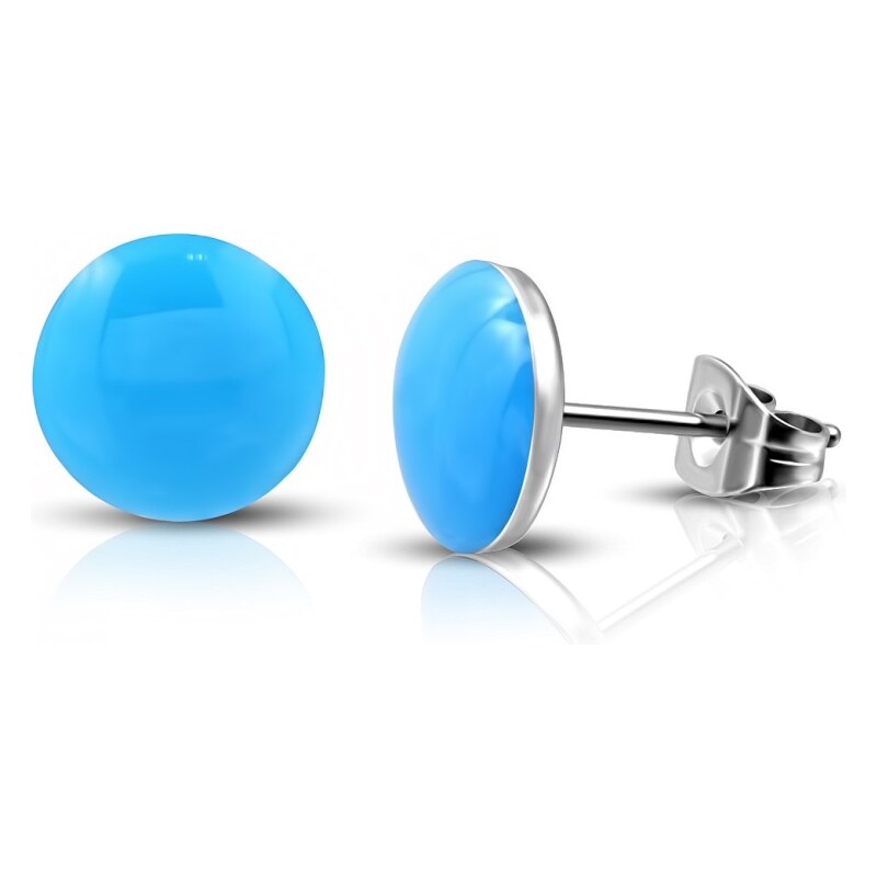CITY STORM Náušnice z chirurgickej ocele okrúhle - svetlomodré II. 66853735
