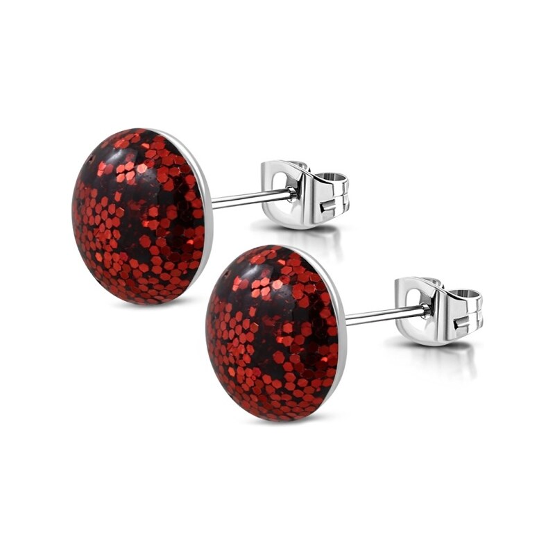 CITY STORM Náušnice z chirurgickej ocele Shimmer - červené 66853747