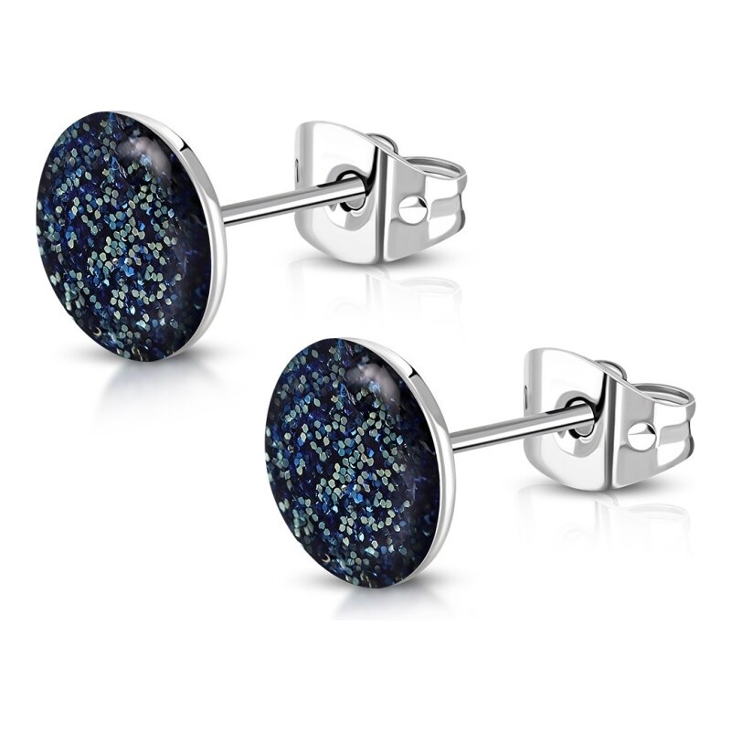 CITY STORM Náušnice z chirurgickej ocele Glitter - modré 66853715