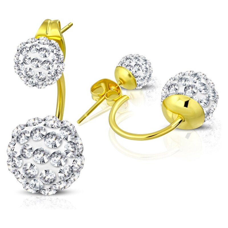 CITY STORM Dvojité náušnice Shamballa zlato-biele 66853598