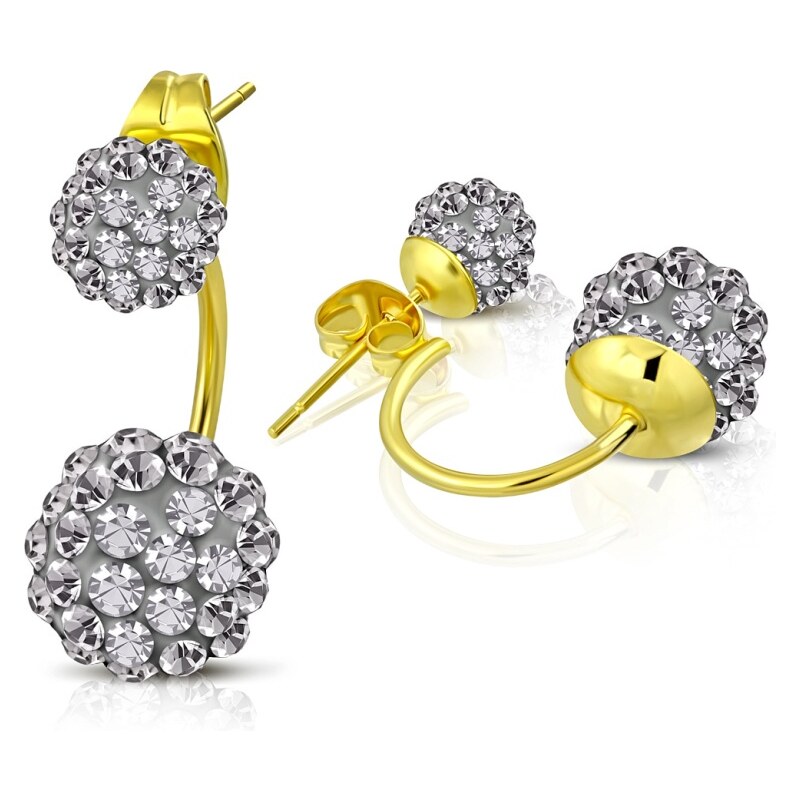 CITY STORM Dvojité náušnice Shamballa zlato-šedé 66853602