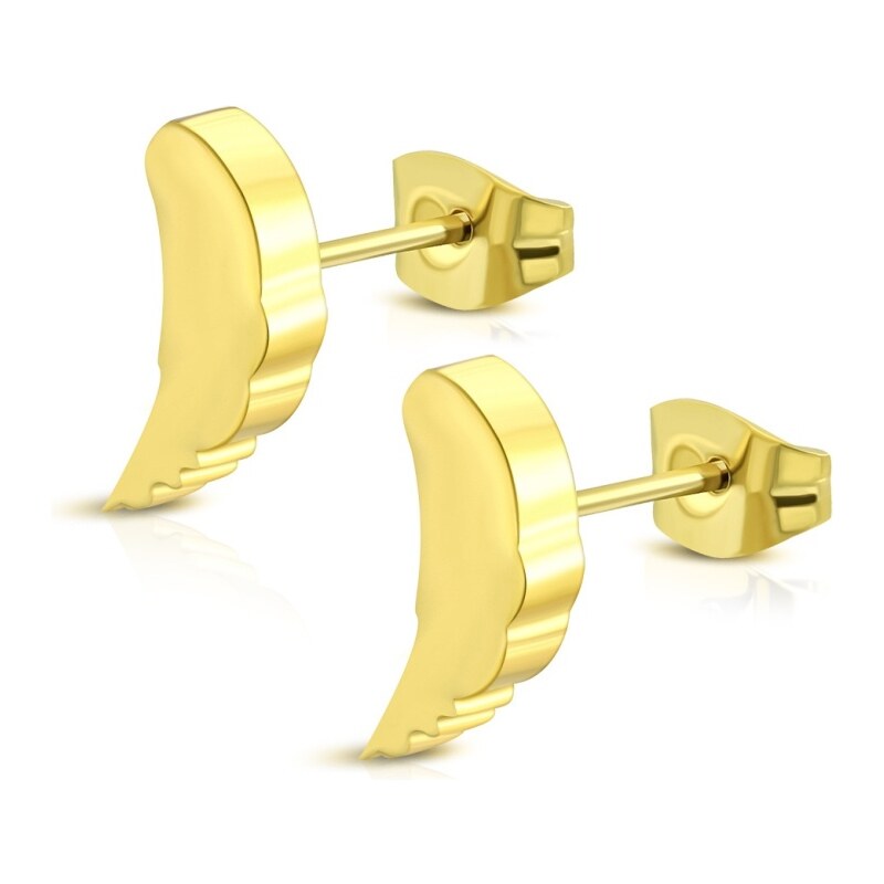 CITY STORM Dámske oceľové náušnice v zlatej farbe anjelské krídla 66853579