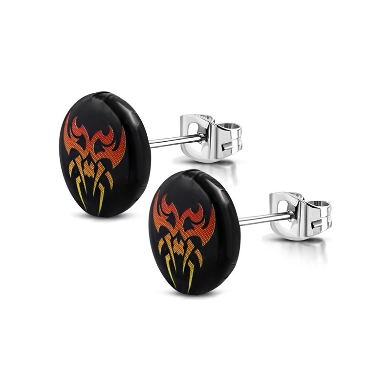 CITY STORM Náušnice oceľové čierne s pavúkom 66853632