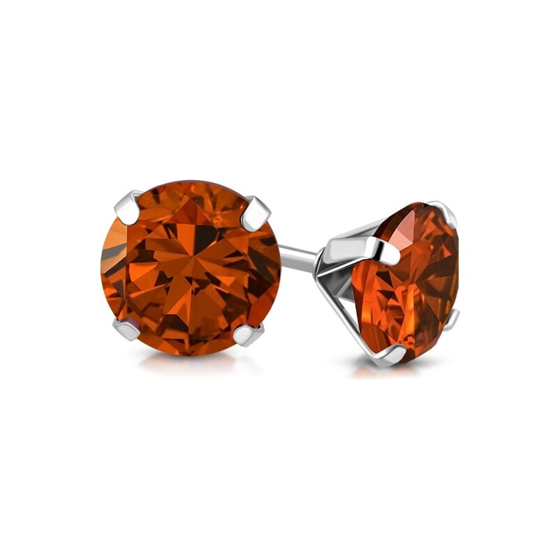 CITY STORM Dámske náušnice s brúseným očkom z ocele -oranžové 66853547