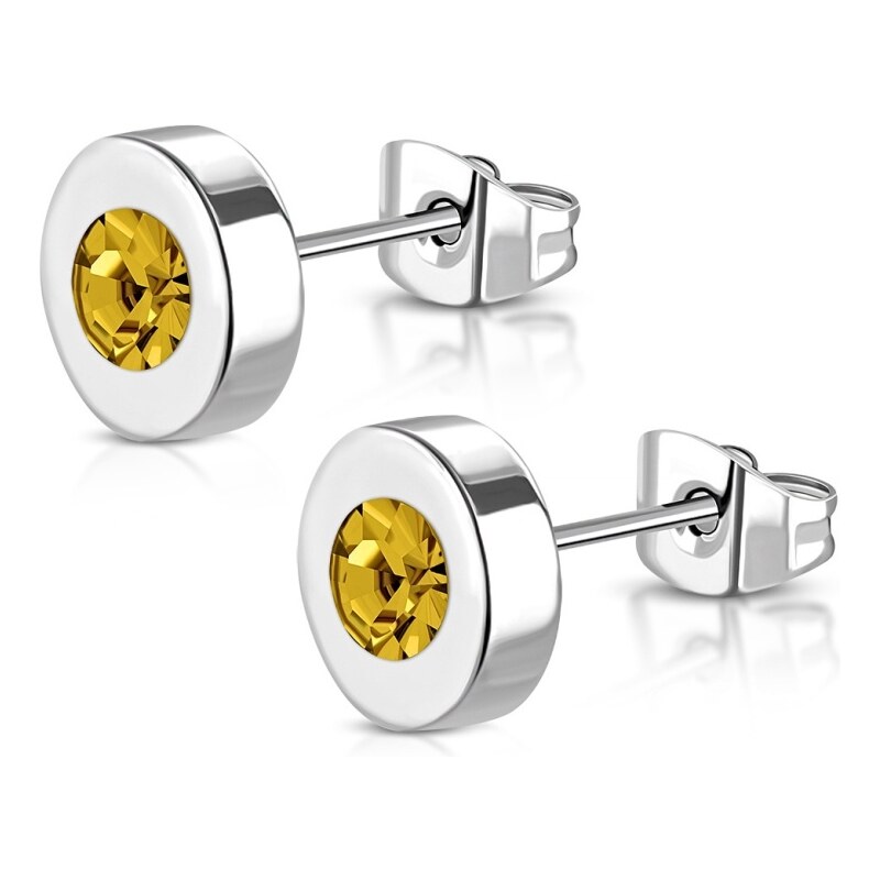 CITY STORM Dámske náušnice z chirurgickej ocele s brúseným očkom Topaz 66853557