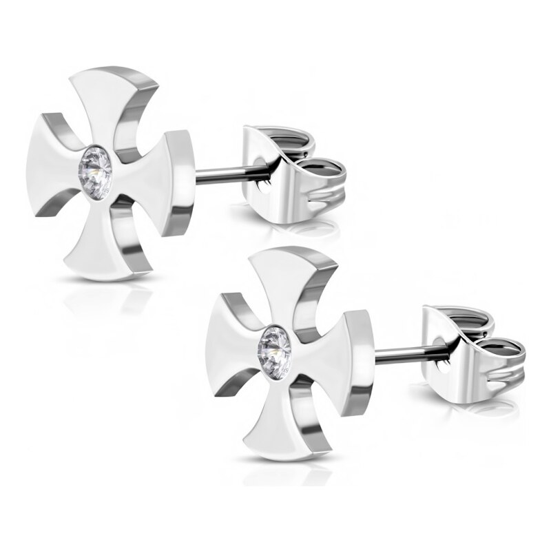 CITY STORM Unisex náušnice kríž s očkom z chirurgickej ocele 66853795