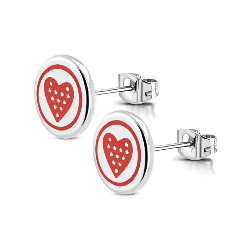 CITY STORM Dámske oceľové náušnice so srdiečkom 66853576