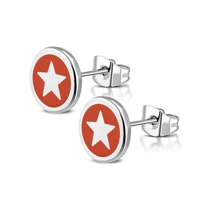 CITY STORM Unisex oceľové náušnice Red Star II. 66853802