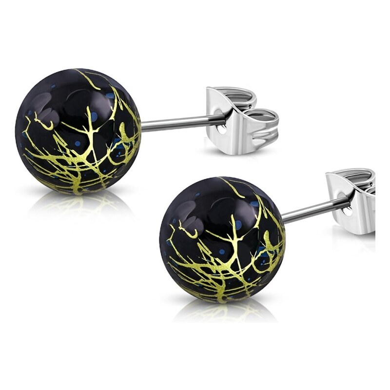 CITY STORM Dámske náušnice guličky čierne striekané 66853530