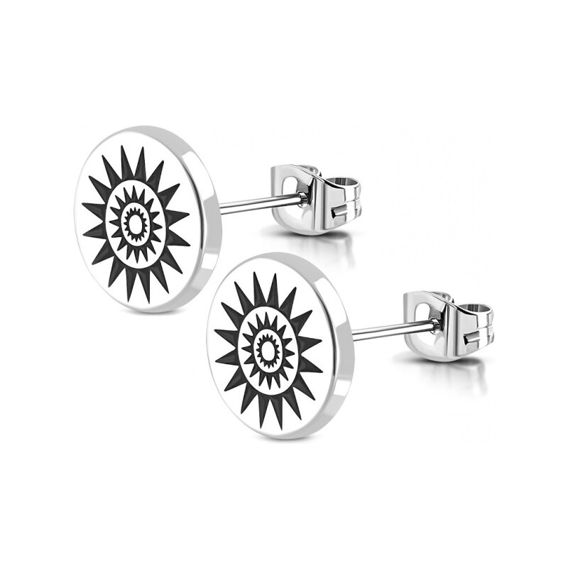 CITY STORM Náušnice z chirurgickej ocele so symbolom Slnka 66853757