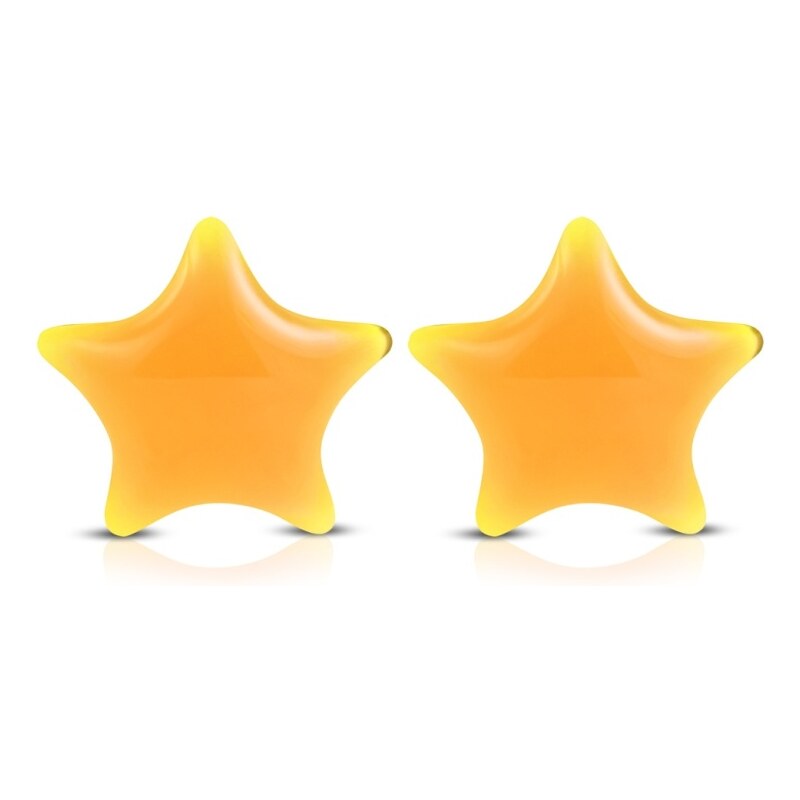 CITY STORM Dámske oceľové náušnice hviezdičky - oranžové 66853569