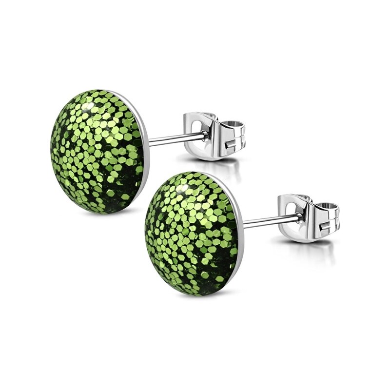 CITY STORM Náušnice z chirurgickej ocele Shimmer - zelené 66853753