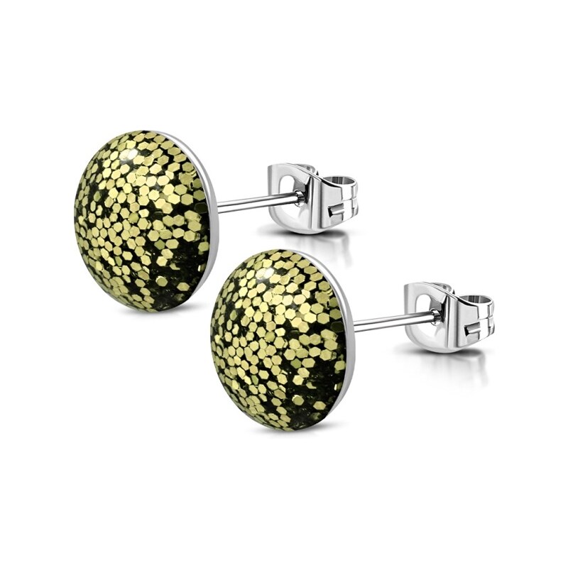 CITY STORM Náušnice z chirurgickej ocele Shimmer - zlaté 66853755