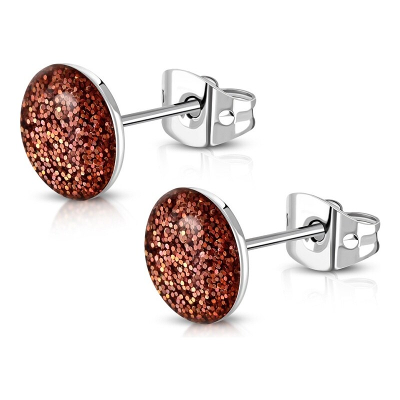 CITY STORM Náušnice z chirurgickej ocele Glitter - medená farba 66853714