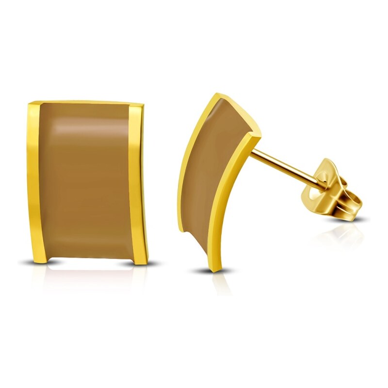 CITY STORM Dámske oceľové náušnice hnedé Rudy 66853567