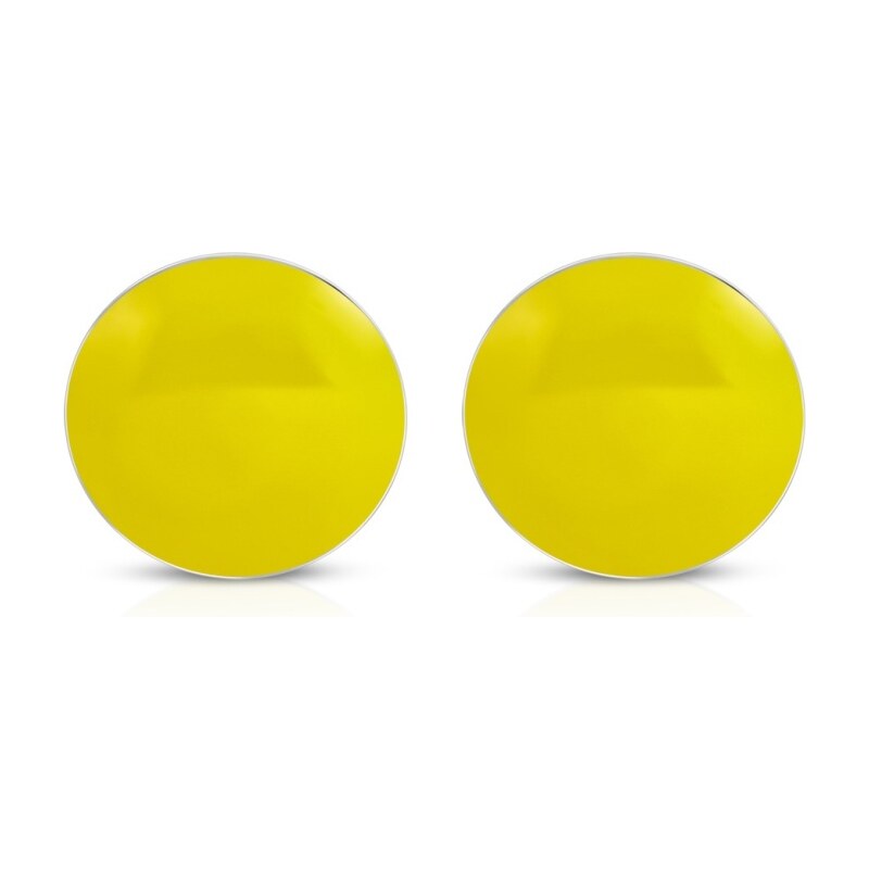 CITY STORM Náušnice okrúhle z ocele - žlté 66853645