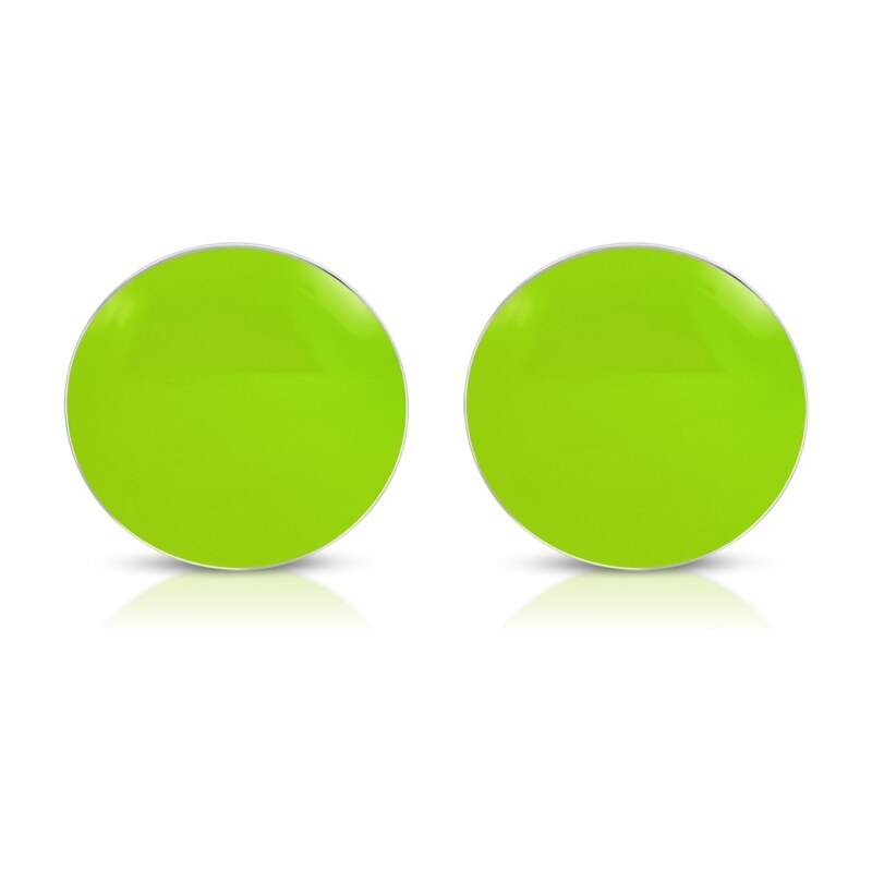 CITY STORM Náušnice okrúhle z ocele - zelené 66853644