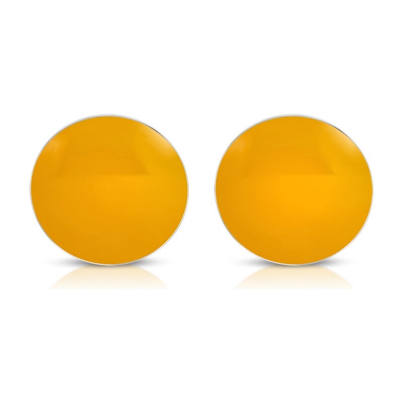 CITY STORM Náušnice okrúhle z ocele - svetlo oranžové 66853643