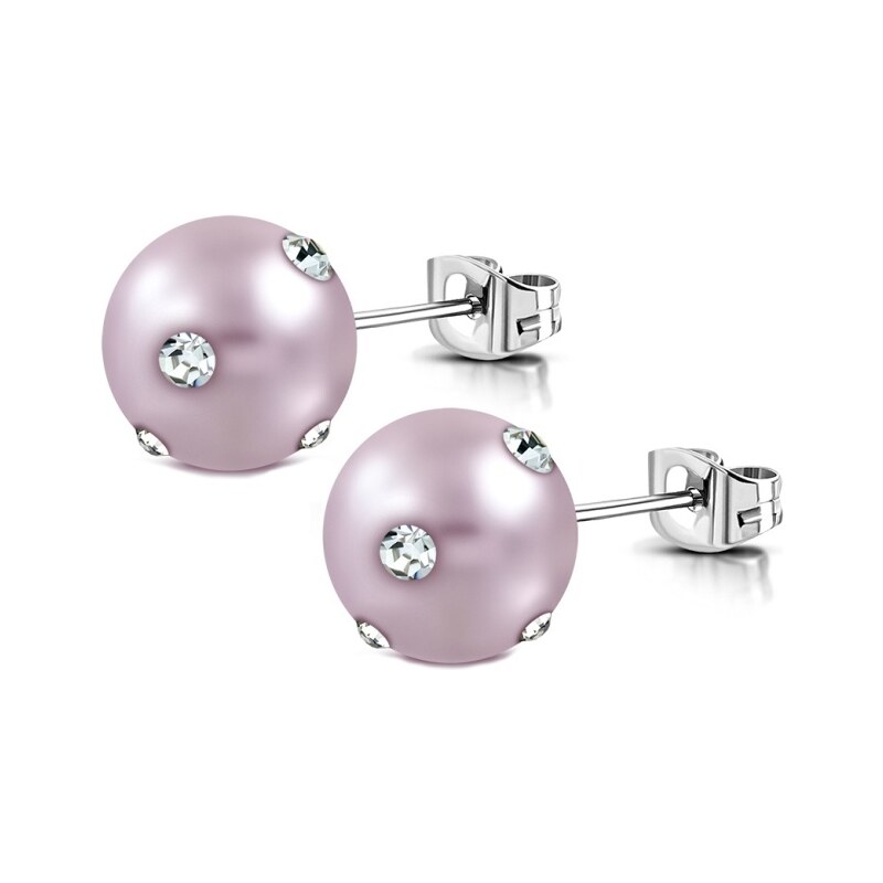 CITY STORM Dámske náušnice perličky s očkami Gilly - svetlo fialové 10 66853537