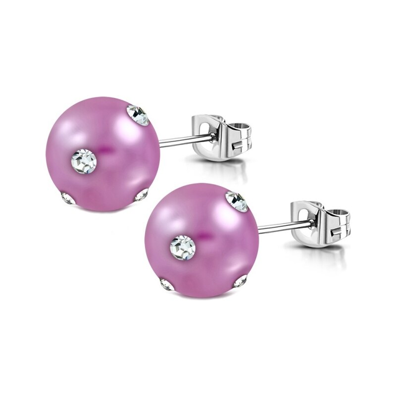 CITY STORM Dámske náušnice perličky s očkami Gilly - fialové 8 mm 66853535